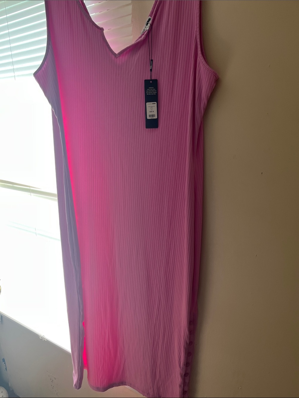 Fashion Nova Pink Ribbed Midi Dress